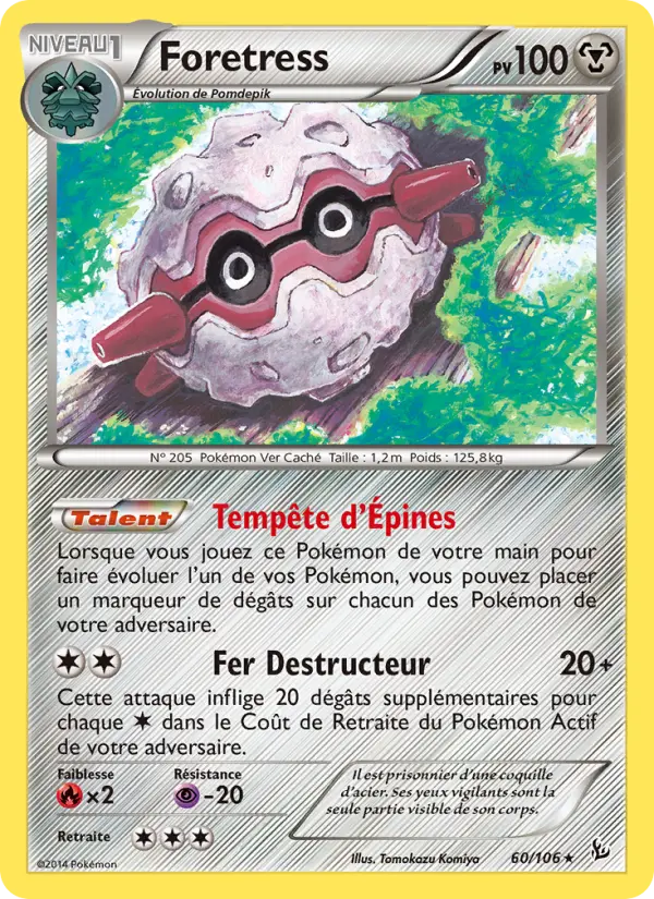 Scan HD carte Pokémon Foretress 60/106 — Étincelles