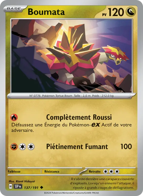 Scan HD carte Pokémon Boumata 137/191 — Étincelles Déferlantes