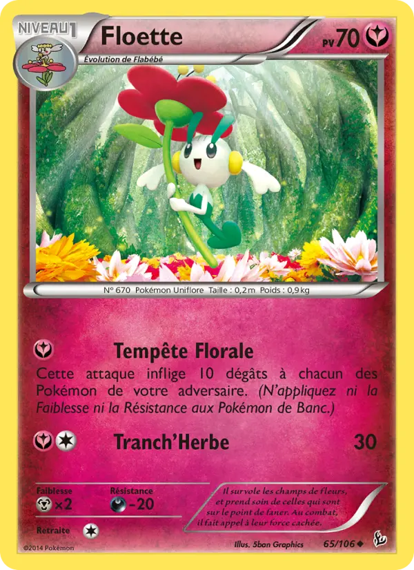 Scan HD carte Pokémon Floette 65/106 — Étincelles