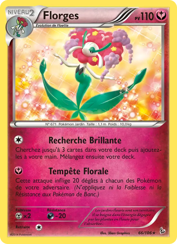 Scan HD carte Pokémon Florges 66/106 — Étincelles