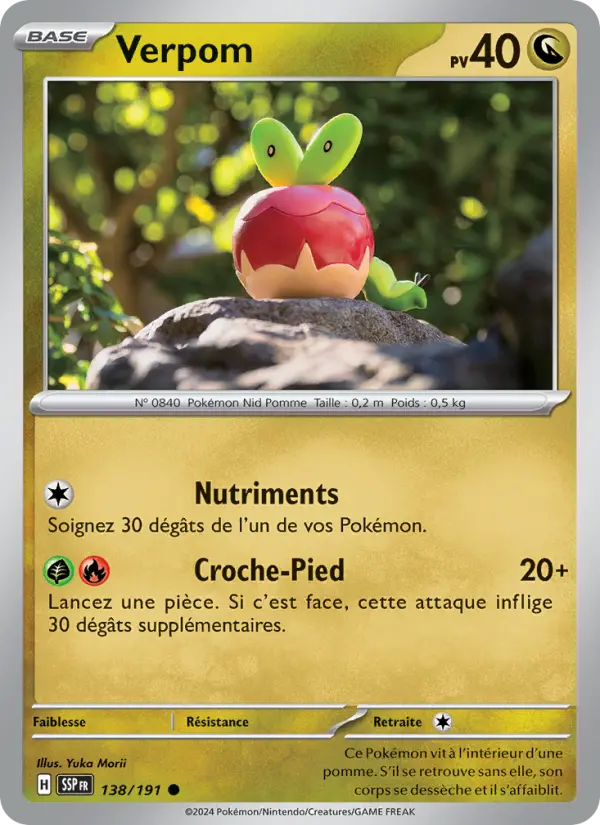 Scan HD carte Pokémon Verpom 138/191 — Étincelles Déferlantes