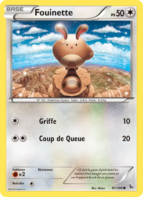 Scan HD carte Pokémon Fouinette 81/106 — Étincelles