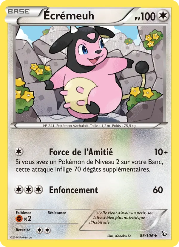 Scan HD carte Pokémon Écrémeuh 83/106 — Étincelles