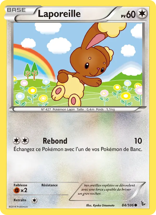 Scan HD carte Pokémon Laporeille 84/106 — Étincelles