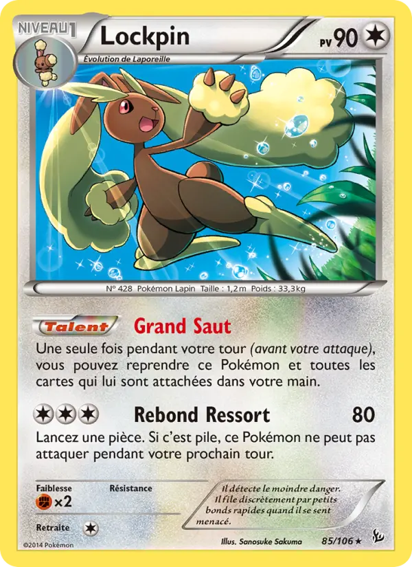 Scan HD carte Pokémon Lockpin 85/106 — Étincelles