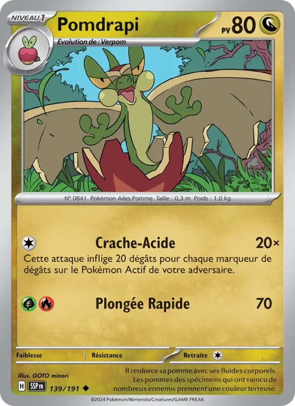 Scan HD carte Pokémon Pomdrapi 139/191 — Étincelles Déferlantes