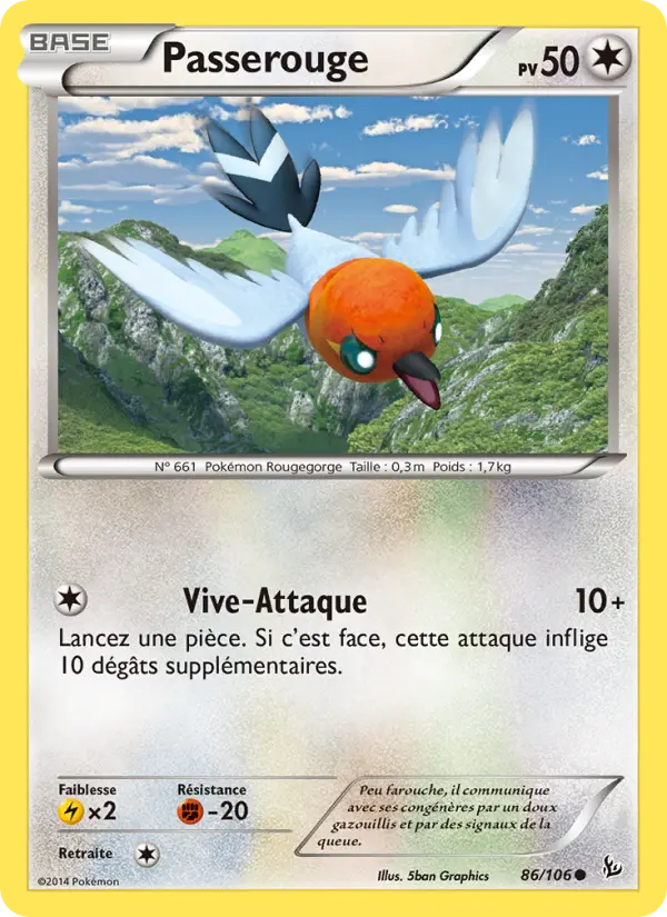 Scan HD carte Pokémon Passerouge 86/106 — Étincelles