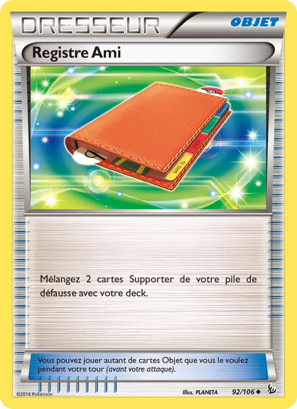 Scan HD carte Pokémon Registre Ami 92/106 — Étincelles