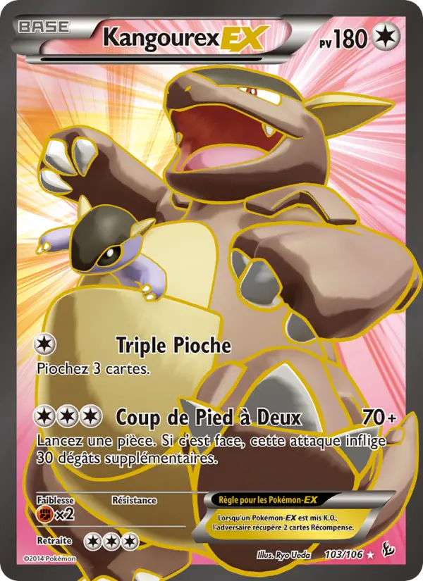 Scan HD carte Pokémon Kangourex EX 103/106 — Étincelles