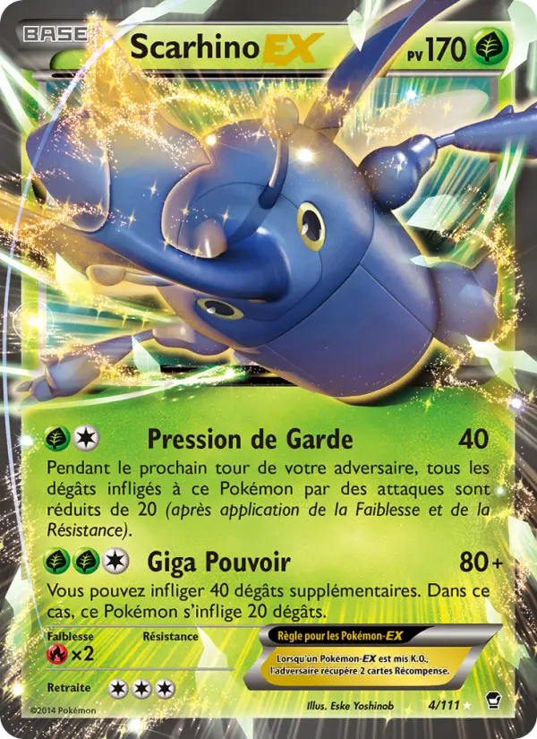 Scan HD carte Pokémon Scarhino EX 4/111 — Poings Furieux