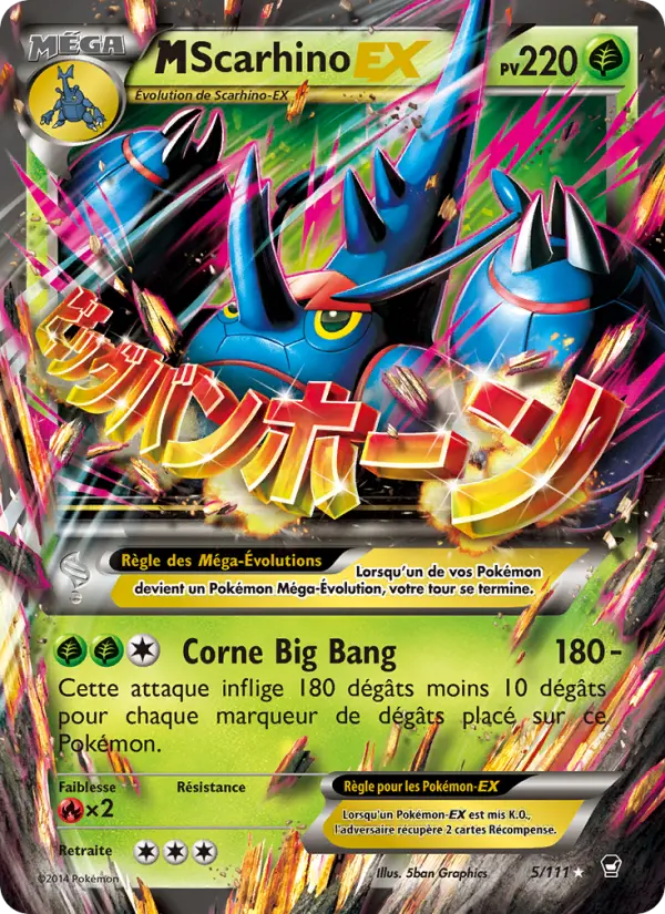 Scan HD carte Pokémon M-Scarhino EX 5/111 — Poings Furieux