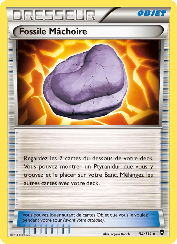 Scan HD carte Pokémon Fossile Mâchoire 94/111 — Poings Furieux