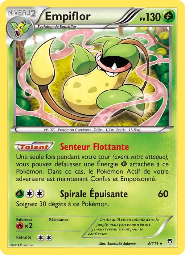 Scan HD carte Pokémon Empiflor 3/111 — Poings Furieux