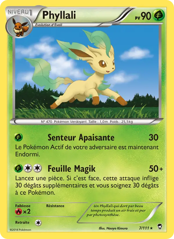 Scan HD carte Pokémon Phyllali 7/111 — Poings Furieux