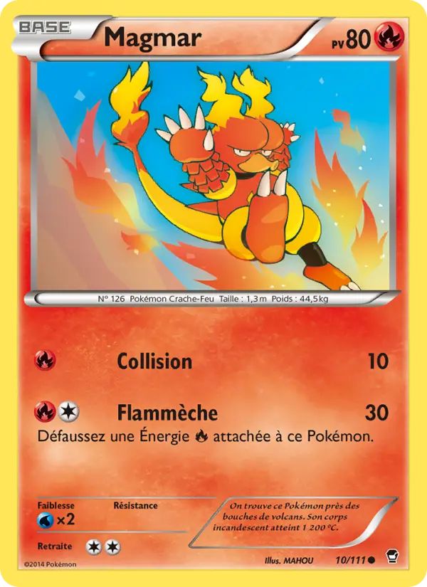 Scan HD carte Pokémon Magmar 10/111 — Poings Furieux