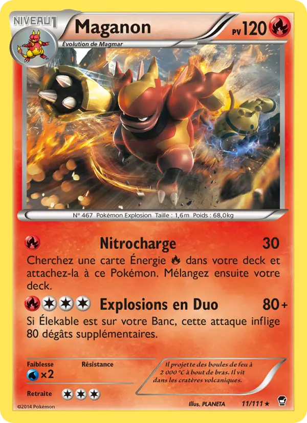 Scan HD carte Pokémon Maganon 11/111 — Poings Furieux
