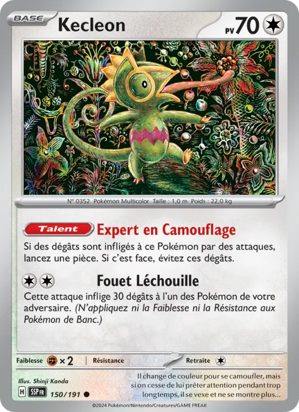 Scan HD carte Pokémon Kecleon 150/191 — Étincelles Déferlantes