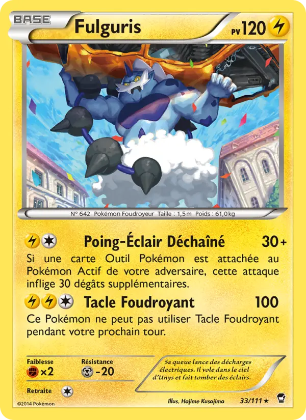 Scan HD carte Pokémon Fulguris 33/111 — Poings Furieux