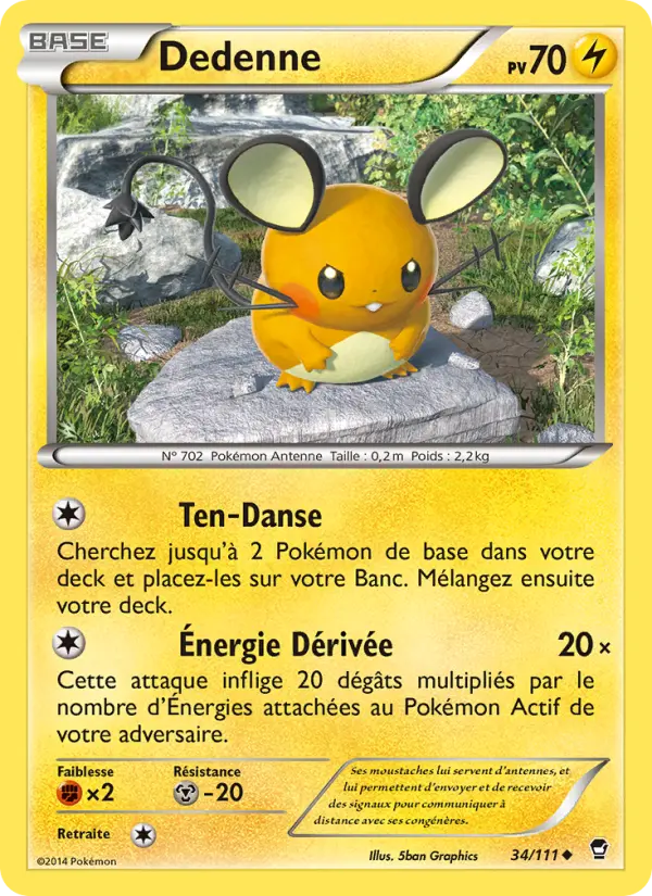Scan HD carte Pokémon Dedenne 34/111 — Poings Furieux