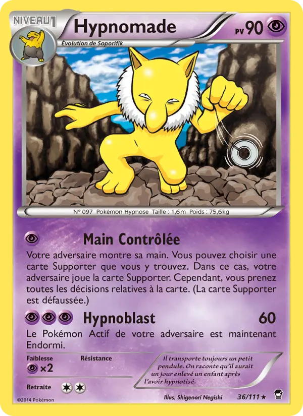 Scan HD carte Pokémon Hypnomade 36/111 — Poings Furieux