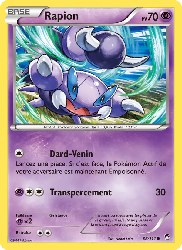 Scan HD carte Pokémon Rapion 38/111 — Poings Furieux