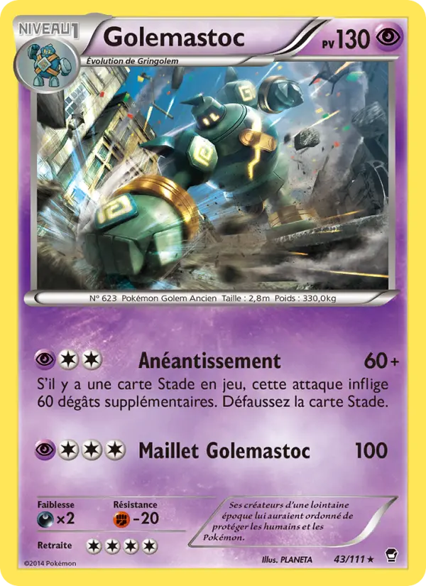 Scan HD carte Pokémon Golemastoc 43/111 — Poings Furieux