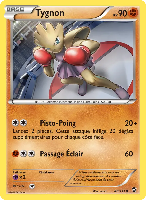 Scan HD carte Pokémon Tygnon 48/111 — Poings Furieux