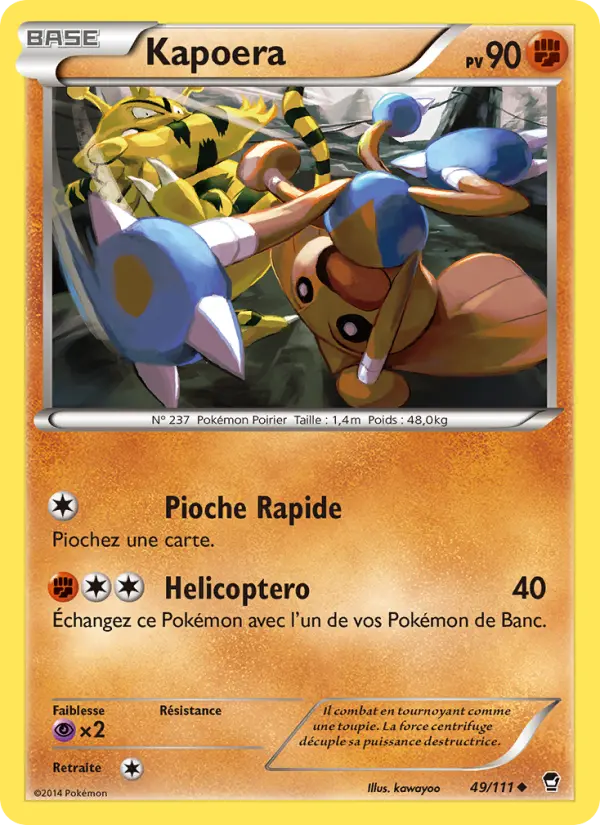 Scan HD carte Pokémon Kapoera 49/111 — Poings Furieux
