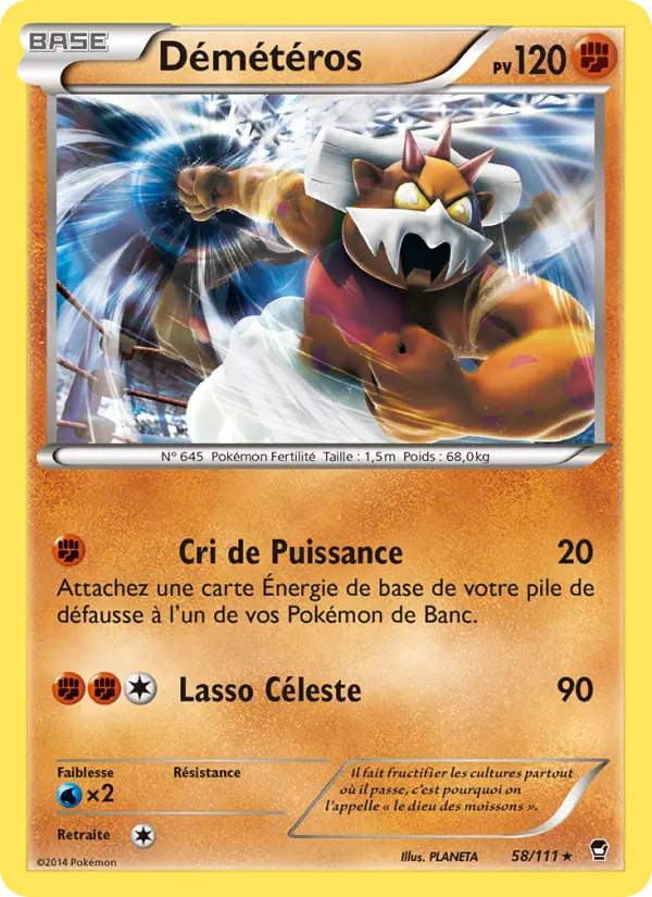 Scan HD carte Pokémon Démétéros 58/111 — Poings Furieux
