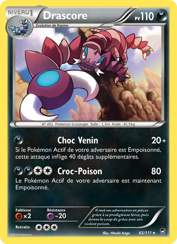Scan HD carte Pokémon Drascore 65/111 — Poings Furieux