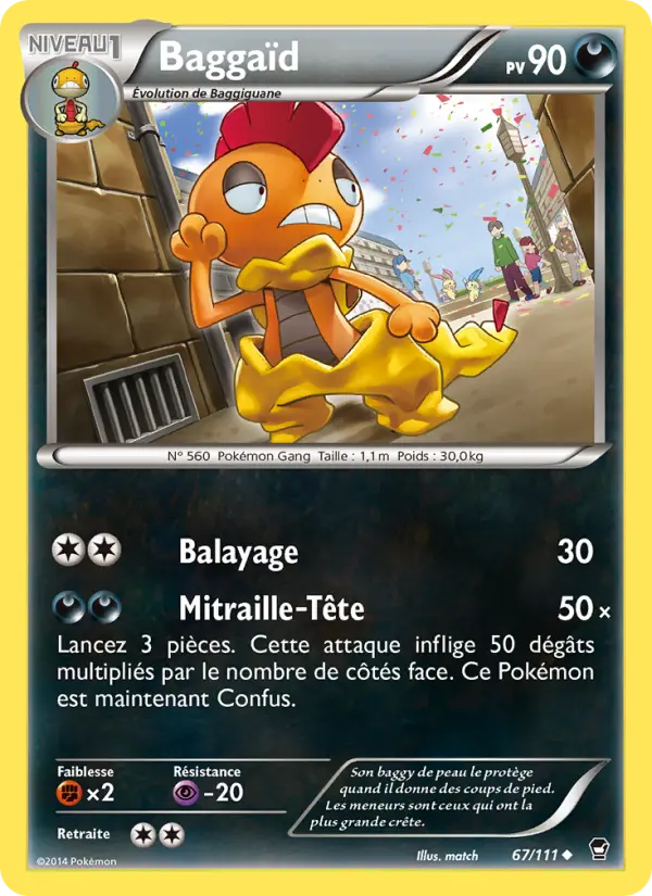 Scan HD carte Pokémon Baggaïd 67/111 — Poings Furieux