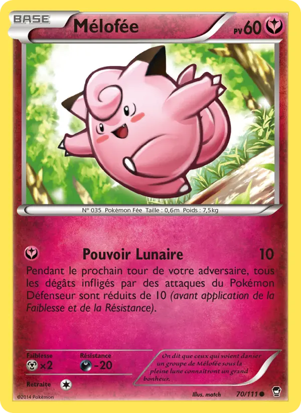 Scan HD carte Pokémon Mélofée 70/111 — Poings Furieux
