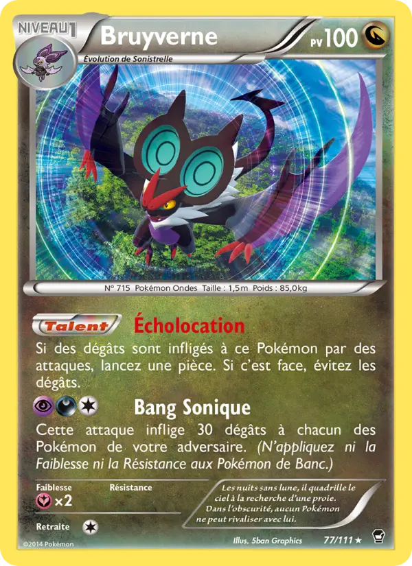 Scan HD carte Pokémon Bruyverne 77/111 — Poings Furieux