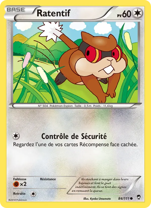 Scan HD carte Pokémon Ratentif 84/111 — Poings Furieux