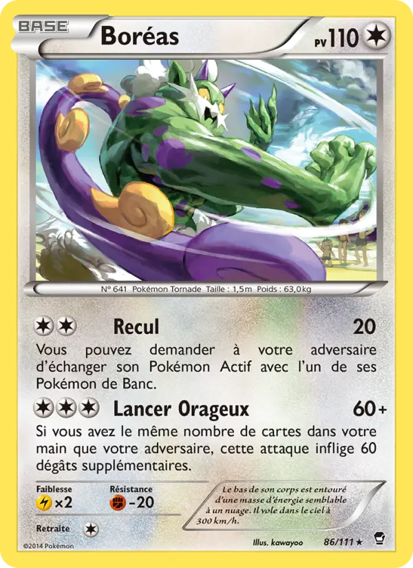 Scan HD carte Pokémon Boréas 86/111 — Poings Furieux