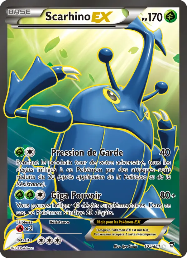 Scan HD carte Pokémon Scarhino EX 105/111 — Poings Furieux