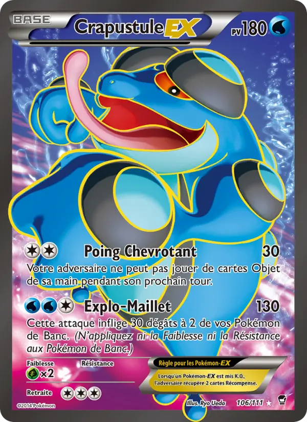 Scan HD carte Pokémon Crapustule EX 106/111 — Poings Furieux