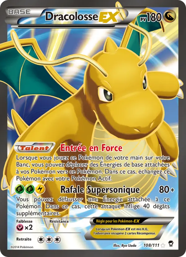 Scan HD carte Pokémon Dracolosse EX 108/111 — Poings Furieux