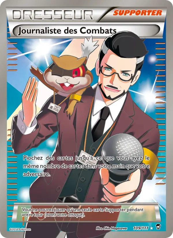 Scan HD carte Pokémon Journaliste des Combats 109/111 — Poings Furieux