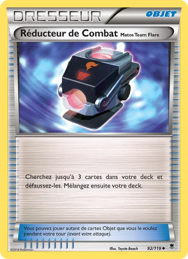 Scan HD carte Pokémon Réducteur de Combat Matos Team Flare 92/119 — Vigueur Spectrale
