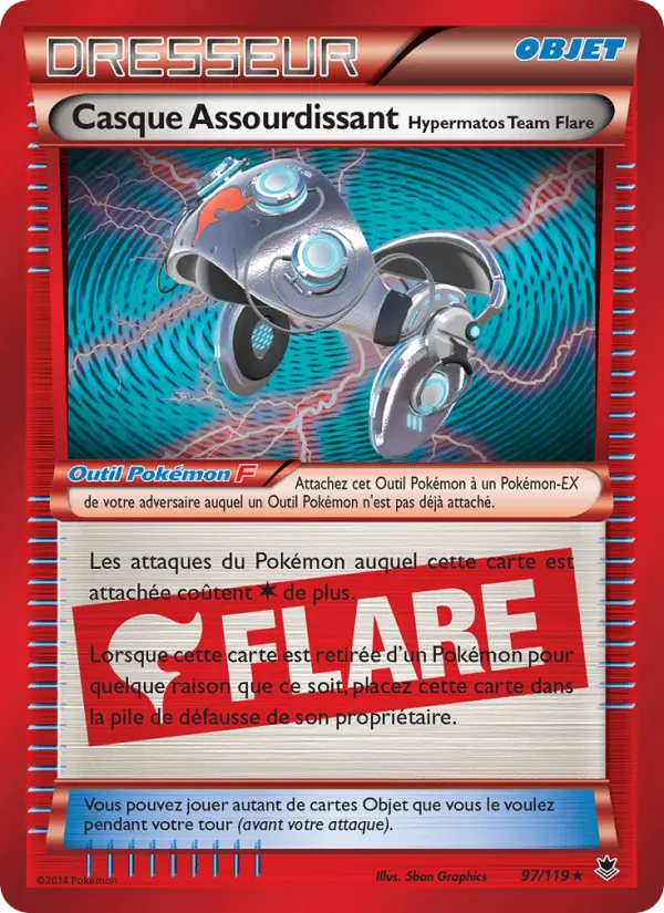 Scan HD carte Pokémon Casque Assourdissant Hypermatos Team Flare 97/119 — Vigueur Spectrale