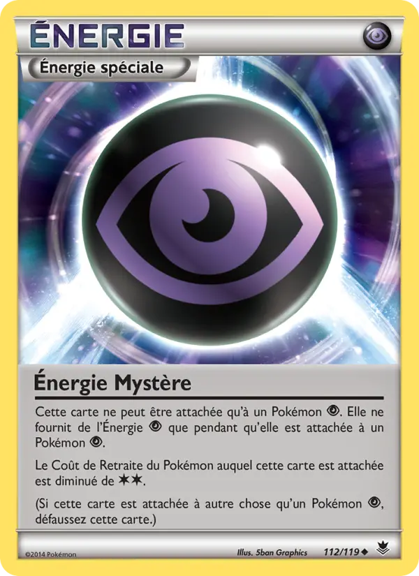 Scan HD carte Pokémon Énergie Mystère 112/119 — Vigueur Spectrale