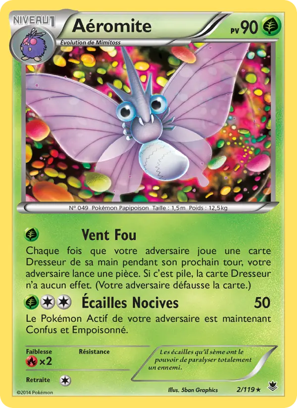 Scan HD carte Pokémon Aéromite 2/119 — Vigueur Spectrale