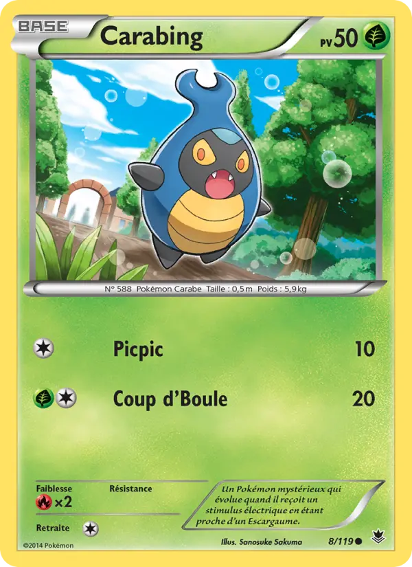 Scan HD carte Pokémon Carabing 8/119 — Vigueur Spectrale