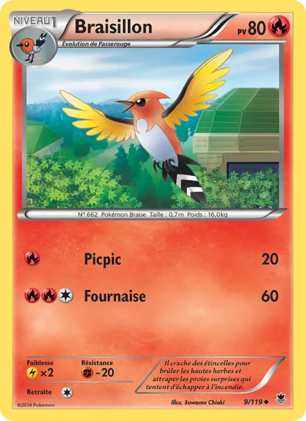 Scan HD carte Pokémon Braisillon 9/119 — Vigueur Spectrale