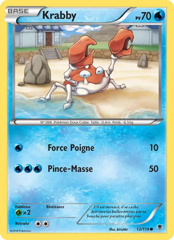 Scan HD carte Pokémon Krabby 13/119 — Vigueur Spectrale