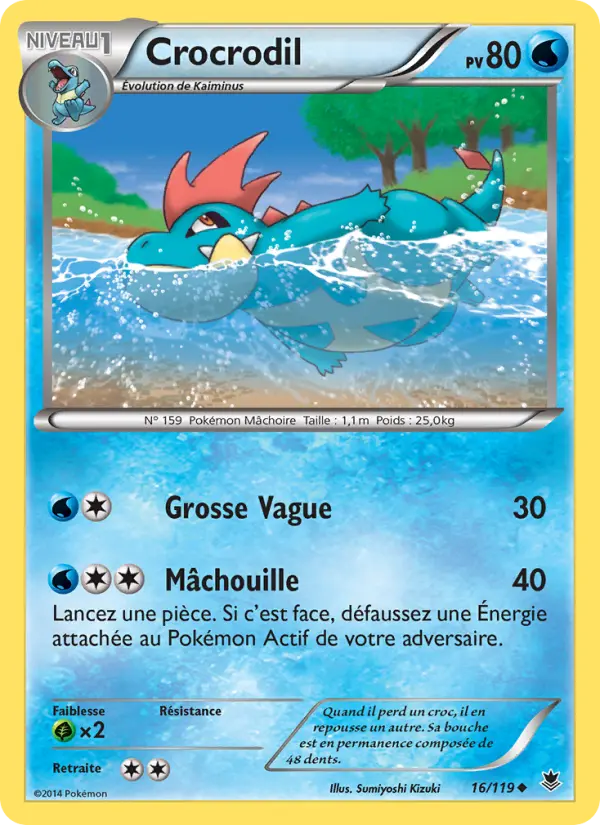 Scan HD carte Pokémon Crocrodil 16/119 — Vigueur Spectrale