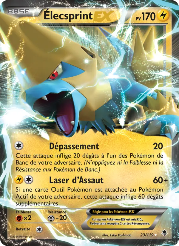 Scan HD carte Pokémon Élecsprint EX 23/119 — Vigueur Spectrale