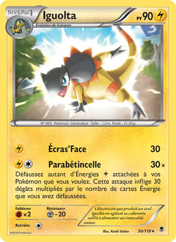 Scan HD carte Pokémon Iguolta 30/119 — Vigueur Spectrale