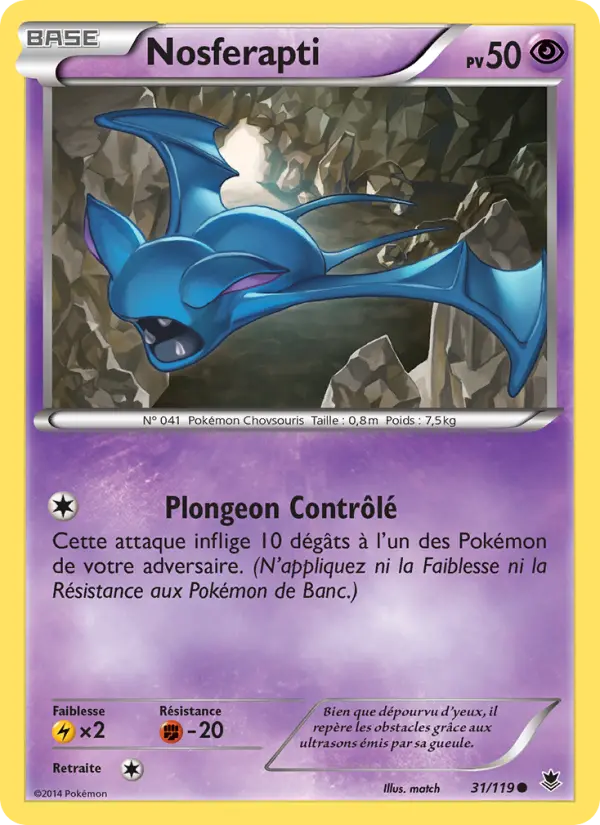 Scan HD carte Pokémon Nosferapti 31/119 — Vigueur Spectrale